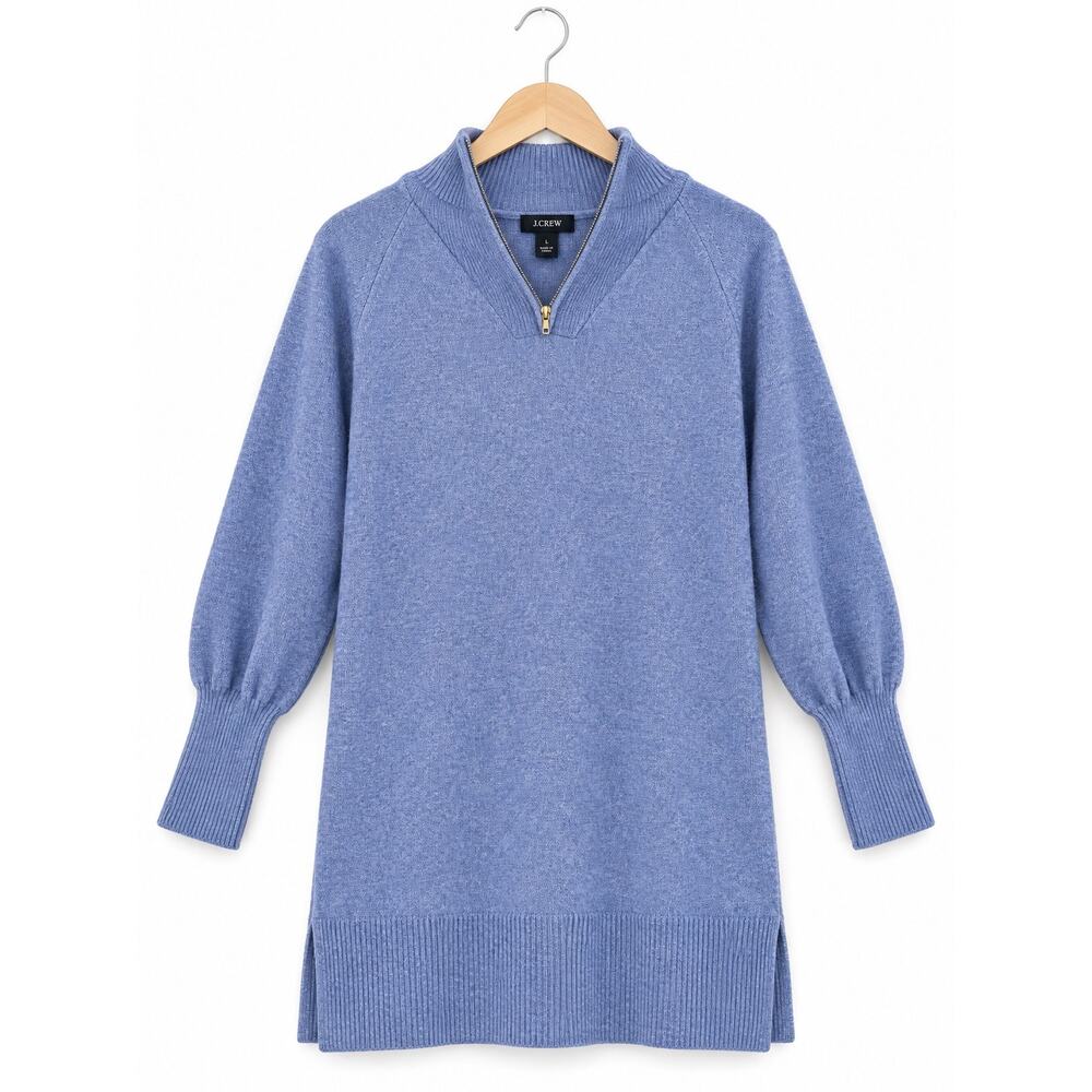 Après Ski Cozy Luxury J.Crew Half Zip Supersoft Alpaca Merino Sweater Dress L - Picture 3 of 16